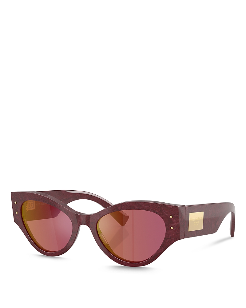 Dolce & Gabbana Logo Plaque Butterfly Sunglasses, 53mm In Bordeaux