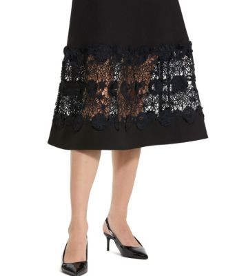 Crepe Boat Neck Belted Midi Dress