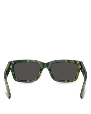 Shield Hinge Rectangle Sunglasses, 55mm