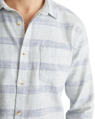 Cotton Stretch Stripe Regular Fit Button Down Selvage Shirt