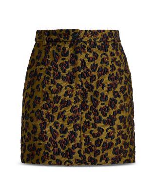 Leopard Jacquard Mini Skirt