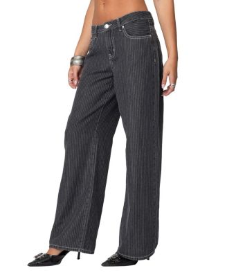 Pinstripe Low Rise Jeans
