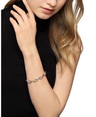 DY Madison&reg; Chain Bracelet in Sterling Silver with 18K Yellow Gold, 8.5mm