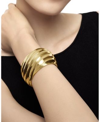 18K Yellow Gold Cable Edge Cuff