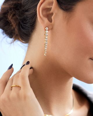 Meagan Cubic Zirconia Linear Drop Earrings