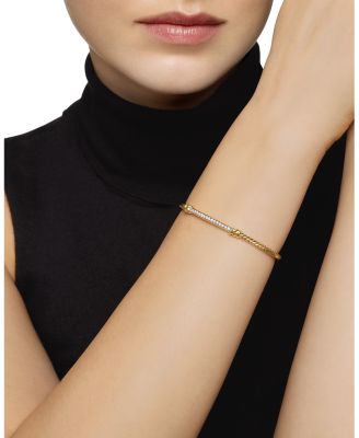 Petite Helena Two Station Wrap Bracelet in 18K Yellow Gold with Diamonds