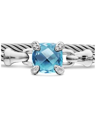 Chatelaine&reg; Bracelet with Blue Topaz and Diamonds