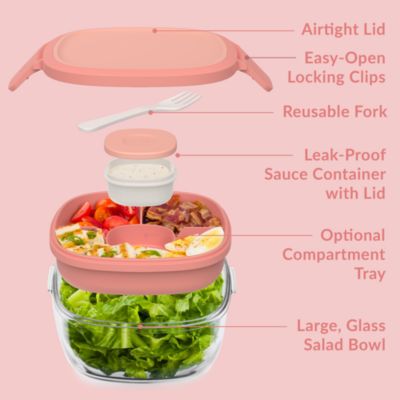 Glass Leak Proof Salad Container