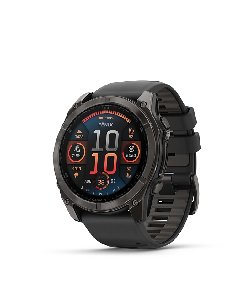 Garmin Fenix 8 51mm, Amoled, Saphire, Carbon Gray Titanium Black, Black/Pebble Gray Band Watch