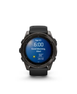 Garmin - Fenix 8 51mm, Amoled, Saphire, Carbon Gray Titanium Black, Black/Pebble Gray Band Watch