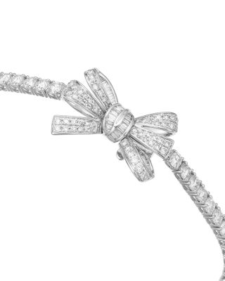 Diamond Bow Tennis Bracelet in 14K White Gold, 5.00 tcw