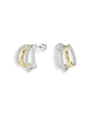 Swarovski - Hyperbola Crystal Split Hoop Earrings in Gold Tone & Rhodium Plated