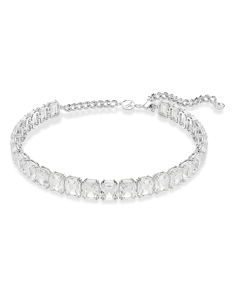 Swarovski Millenia Octagon Crystal Choker Necklace in Rhodium Plated, 11.75-13.75