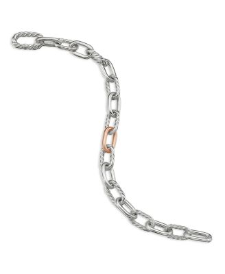 18K Rose Gold & Sterling Silver DY Madison&reg; Link Bracelet