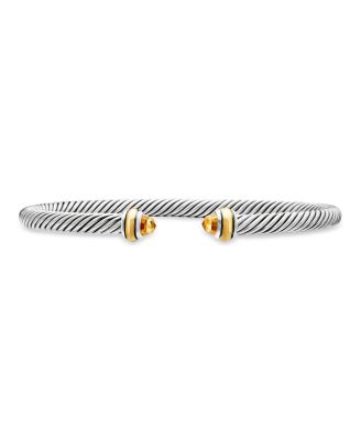 David Yurman Sterling Silver & 18K Yellow Gold Cable Classic Bracelet with Citrine