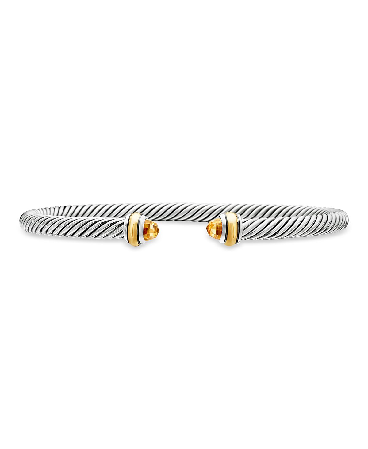 David Yurman Sterling Silver & 18K Yellow Gold Cable Classic Bracelet with