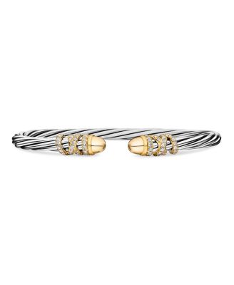 David Yurman - Helena Bracelet with 18K Yellow Gold Dome & Diamonds