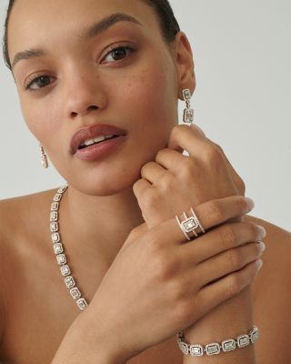 Diamond Mosaic Drop Earrings in 14K White Gold, 2.0 tcw 