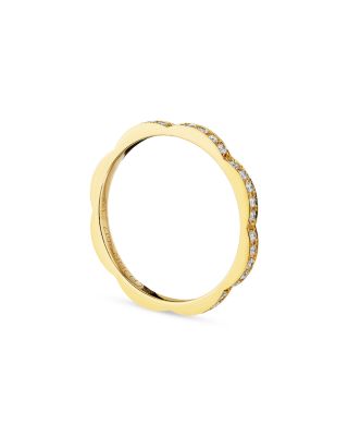 CADAR - 18K Yellow Gold Triplet Thin Stacking Ring with Diamonds, 0.34 tcw