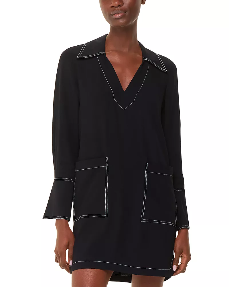 Whistles Topstitch Mini Dress