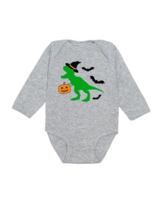  Trick Rawr Treat Halloween Long Sleeve Bodysuit - Baby