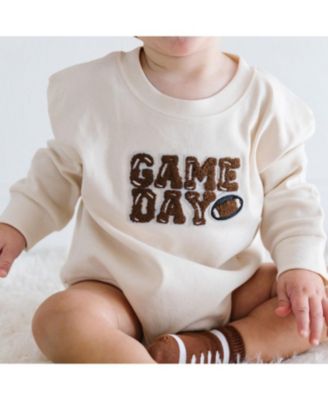 Unisex Game Day Patch Long Sleeve Romper - Baby
