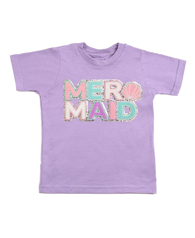 Sweet Wink Girls' Mermaid Patch Short Sleeve T-shirt - Little Kid, Big Kid In Lavender