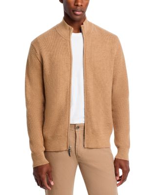 Michael Kors Honeycomb Zip Front Sweater