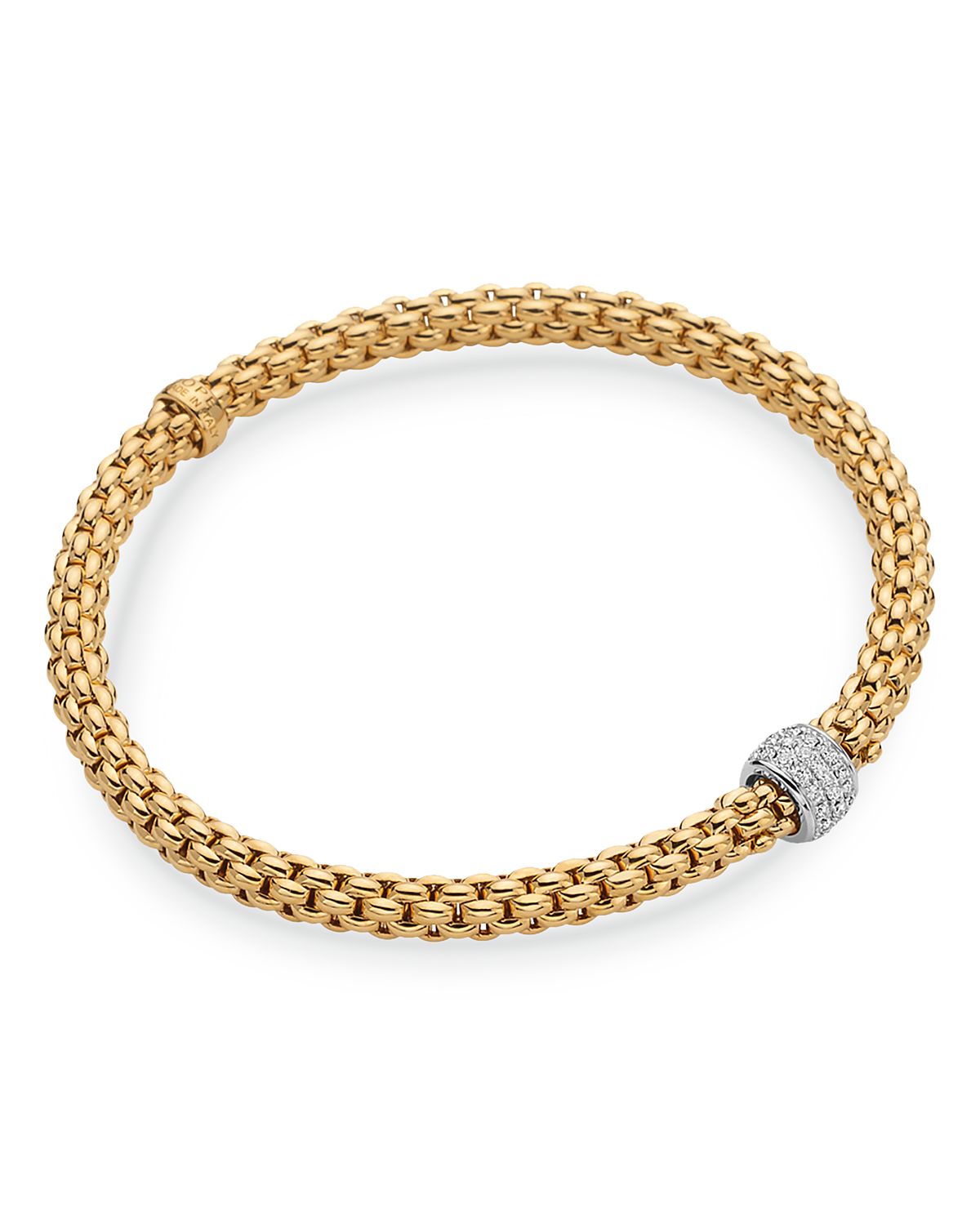 Fope 18K Yellow Gold Solo Diamond Flex'it Bracelet