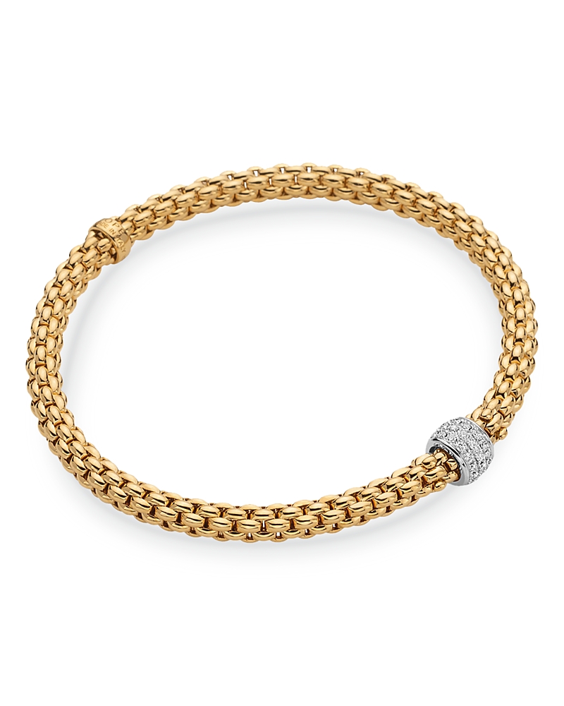 Fope 18K Yellow Gold Solo Diamond Flex'it Bracelet