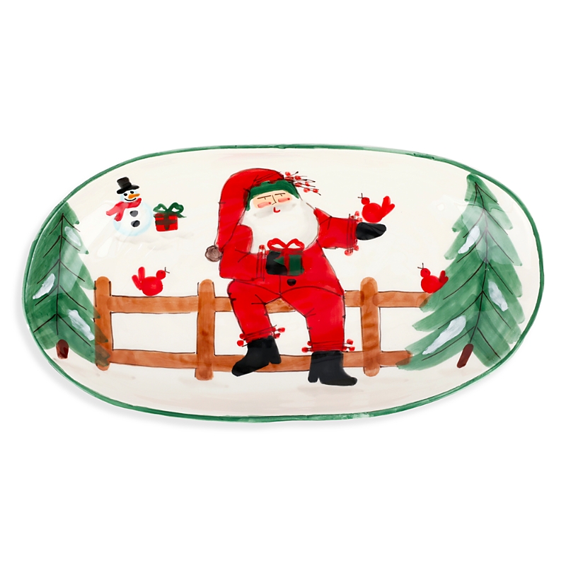 Vietri Old St. Nick Shallow Oval Bowl In Open Misce