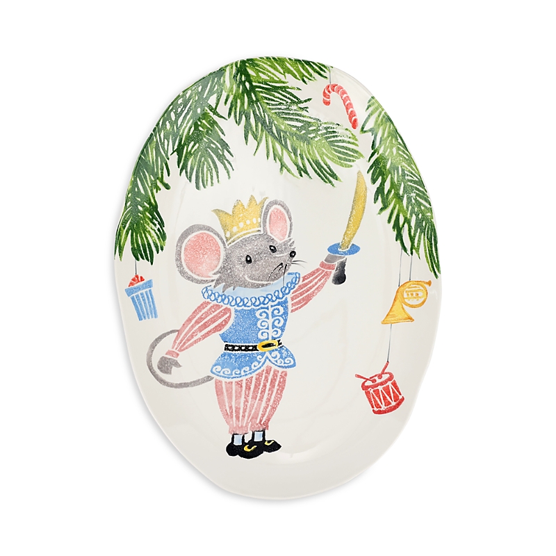 Vietri Nutcrackers Mouse King Medium Oval Platter In Open Misce