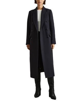 REISS - Florence Long Double Breasted Wool Blend Coat