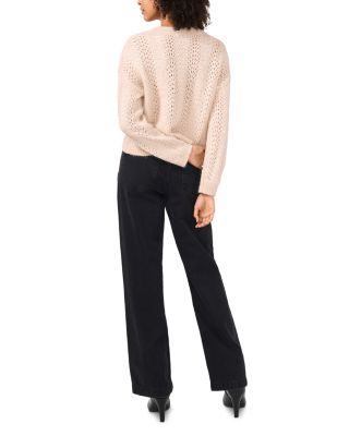 Pointelle Dropped Shoulder Sweater
