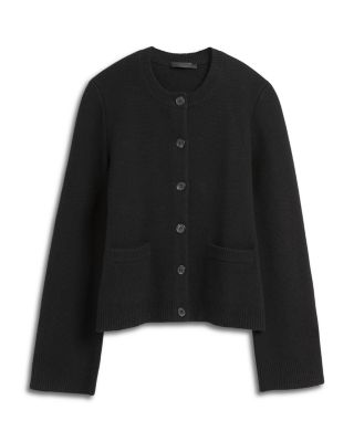 Cooper Wool Blend Crewneck Cardigan Sweater