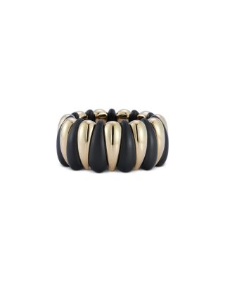 Roberto Demeglio - 18K Yellow Gold Black Ceramic Alternating Statement Ring