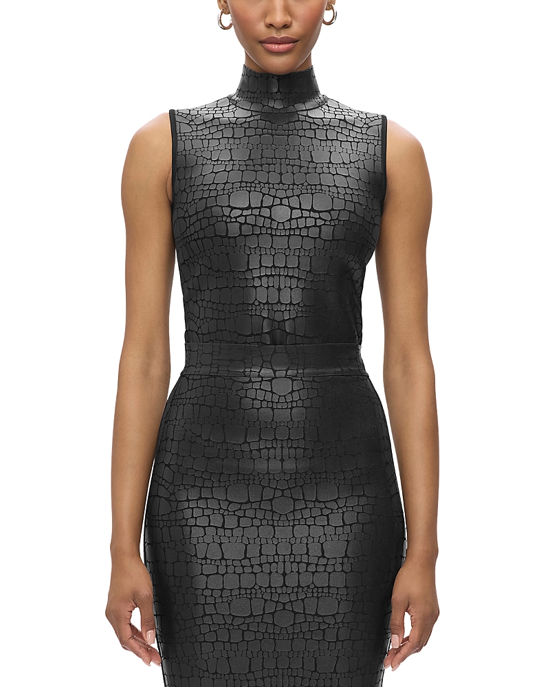 Herve Leger Clarice Top In Black Foil