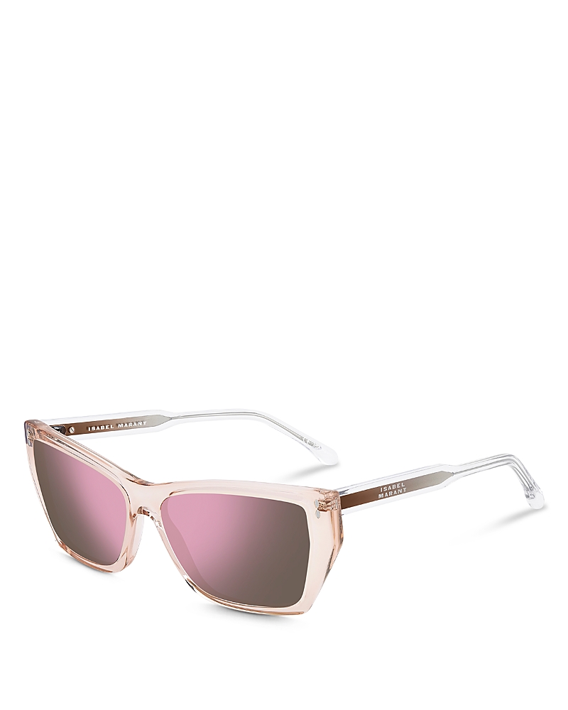 Isabel Marant The New Rectangular Sunglasses, 66mm In Pink Gray
