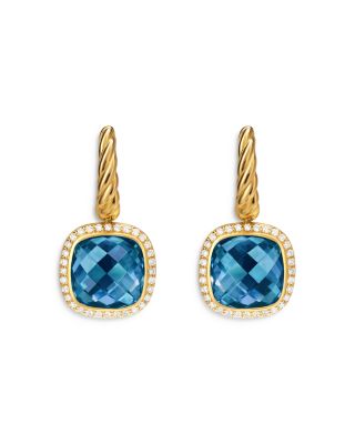 David Yurman - Albion&reg; Drop Earrings in 18K Yellow Gold with Diamonds, 10mm