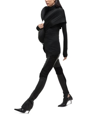 Asymmetric Draped Turtleneck Top