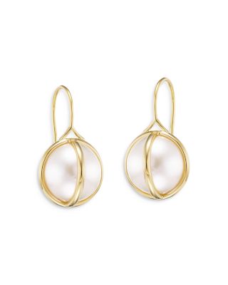 L. Klein - 18K Yellow Gold Celeste Cultured Freshwater Pearl Drop Earrings