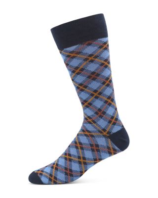 The Men's Store at Bloomingdale's Diagonal Plaid Crew Socks - Exclusive