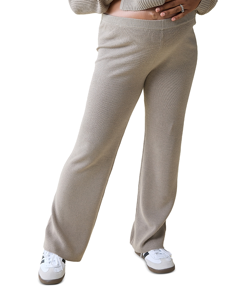 Ingrid & Isabel Maternity Knit Pants In Taupe