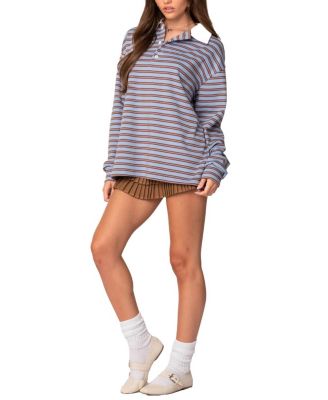 Stripey Oversized Collared Shirt