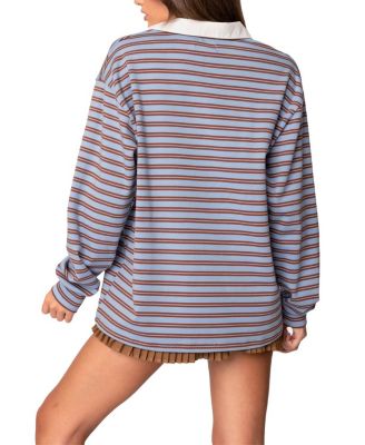 Stripey Oversized Collared Shirt