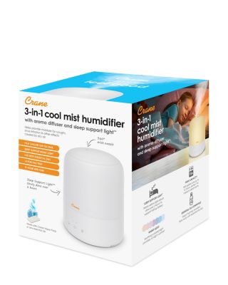 3 in 1 Compact Humidifier - 0.5 Gallon with Sleep Support Light & Aroma Diffuser