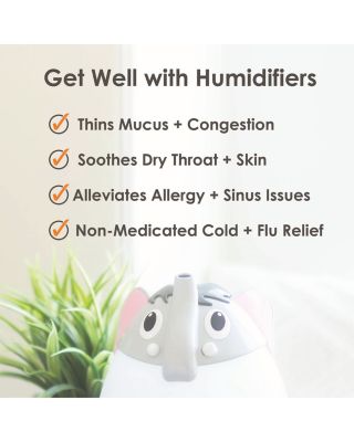 Adorable Humidifier, Mini Elephant, Cool Mist Humidifier with Vapor Tray, 0.5 Gal.