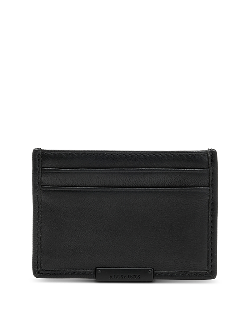 Shop Allsaints Dove Leather Cardholder In Black