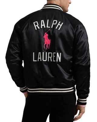 Unisex Satin Pink Pony Bomber Jacket