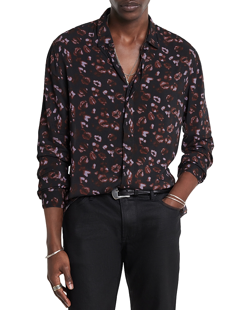 John Varvatos Rodney Button-up Shirt In Carbon Grey